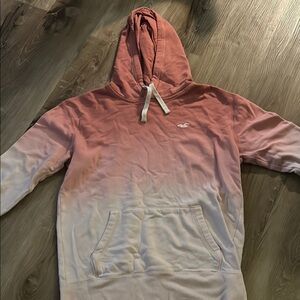 Hollister Pink and White Ombre Hoodie